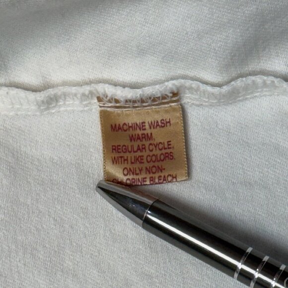 NorthCrest Womens White Full Zip Denim Jacket Long Sleeve Chest Pockets Sz Large - Picture 15 of 16